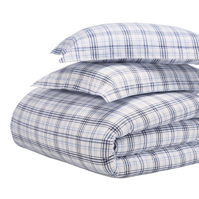 Plaid Flannel Cotton Classic Modern Farmhouse Duvet Cover Set by Blue Nile Mills
