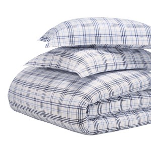 Plaid Flannel Cotton Classic Modern Farmhouse Duvet Cover Set by Blue Nile Mills - 1 of 4