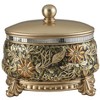 HomeRoots 10" Gold Green And Silver Resin Floral Scroll Jewelry Box With Metal Accents - 4 of 4