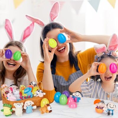 Детские куклы Garvee Plush Animal Finger Puppets in Pre-filled Easter Eggs - Kids Easter Egg Hunt Toys, Basket Stuffers, Goodie Bag Fillers, Party, Mini Keychains — фото 4