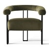 Modern Accent Chair ,Velvet Upholstered Accent Chair With Curved Backrest Armrest For Living Room Dining Room-Tanpinhause - 3 of 4