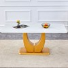 NicBex Dining Room Table for 4 Luxury 71" Long Dining Table Counter Height Table with MDF Form Base and Imitation Marble for Dining Rooms, Gold - 4 of 4