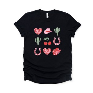 Simply Sage Market Women's Cowgirl Valentine Chart Short Sleeve Graphic Tee - 1 of 4