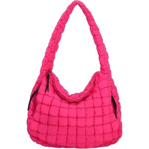 Puffer Tote Bag for Women Large Quilted Carryall Bag Soft Puffy Crossbody Lightweight Shoulder Handbags - 1 of 4