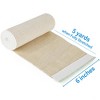 LotFancy Elastic Bandage Wrap, (6" Wide x 15’), 4 Pack Cotton Compression Bandages with Self-Closure on Both Ends - 2 of 4