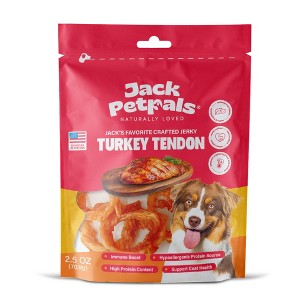 Jack PetPals Jack’s Favorite Crafted Jerky Turkey Tendon Palatable Hypoallergenic High Protein Handcrafted Long Lasting Chew Turkey Tendon - 1 of 4