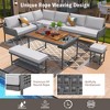 Whisen 6-Piece Patio Furniture Set, L-Shaped Outdoor Sectional Sofa Set with Acacia Wood Table and Ice Box - 3 of 4