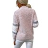 Womens Pullover Sweater Turtleneck Snowflakes Sweater Christmas Sweater Ribbed Knit Long Sleeve Sweater - 2 of 4