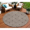 Brown And Beige Geometric Washable Indoor Outdoor Area Rug - 2 of 4