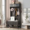 CAVINAS Hall Tree with Bench and Shoe Rack Modern Coat Rack with Top Cabinets and 6 Hooks for Foyer, Living - 2 of 4