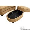 Chenille Accent Chair with Storage Ottoman, Upholstered Armchair Reaging Chair Barrel Chair - ModernLuxe - 4 of 4