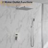 COZONY Rain Shower System with Handheld, 10/12" Stainless Steel 2-Function Wall Mounted Shower Faucet Set with Diverter for Bathroom - 3 of 4