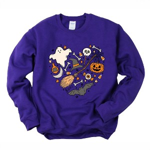 Simply Sage Market Women's Graphic Sweatshirt Halloween Heart - 1 of 4
