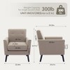 Mid-Century Accent Chair, Modern Fabric Accent Armchair, Comfy Upholstered Reading Accent Chairs for Bedroom,Single Sofa Chair with Wood Legs - 3 of 4