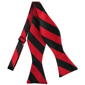 Men's 2.75" x 4.75" Adjustable 16" - 22" Self-Tie College Stripe Bow Tie - 1 of 3