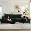 Mjkone 112" U Shaped Sectional Couches, Corduroy Sectional Sofa with Double Chaises and Sleepable Armrests, Large 4 Seater Sofa - 3 of 4