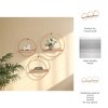 Set of 3 Rustic Wall Storage Unit - Metal & Wood Circular Floating Shelves - Decorative Wall Mounted Organizer for Home, Office, Bedroom, Living Room - 3 of 4