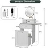 Small Vanity Desk Set With Adjustable Mirror And Lights, Integrated Makeup Table, Mini Dressing Table With Drawer And Storage Chair For Bedroom - 4 of 4