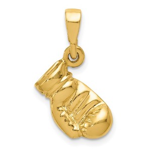 Black Bow Jewelry 14k Yellow Gold Polished Boxing Glove Pendant - 1 of 4