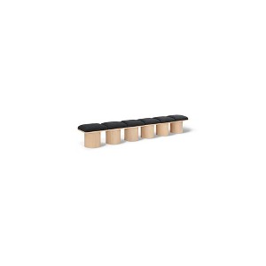 Meridian Furniture,Pavilion Black Boucle Fabric Bench - 1 of 4