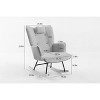 GustoWave Soft Houndstooth Leather Fabric Rocking Chair for Nursery, Comfy Wingback Glider Rocker with Safe Solid Wood Base - 2 of 4