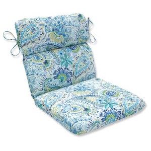 Outdoor/Indoor Gilford Blue Rounded Corners Chair Cushion - Pillow Perfect