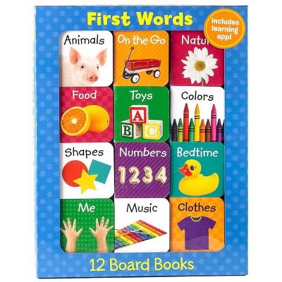 First Words (12 Book Set & Downloadable App!) - (Early Learning) by  Little Grasshopper Books (Board Book)