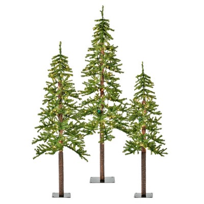 Vickerman Artificial Alpine Christmas Tree with Realistic Plastic Trunks