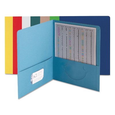 Smead Two-Pocket Folder Textured Paper Assorted 25/Box 87850