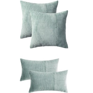 REGALWOVEN 4 Pcs Modern Strip Decorative Throw Pillow Covers for Couch Bed Living Room - 1 of 4