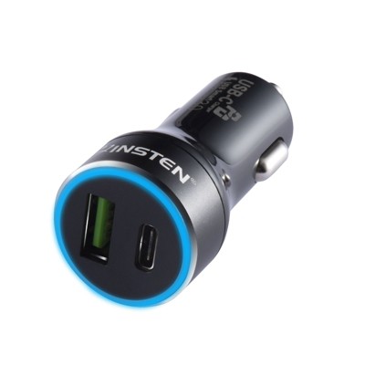 Insten USB 3.0 Type C Quick Fast Car Charger 45/27/18W Compatible with iPhone 12/12 Pro Max/Mini/SE/11/Xs/XR, iPad Air, Samsung, Macbook