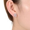 Guili White Gold Plated with Cubic Zirconia Cushion Halo Cluster Milgrain Stud Earrings Featuring Elegant Sophisticated Jewelry Design - 2 of 3