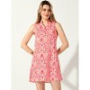 Allegra K Women's Summer Retro Floral Print Sleeveless Loose V Neck A Line Mini Dress - 3 of 4