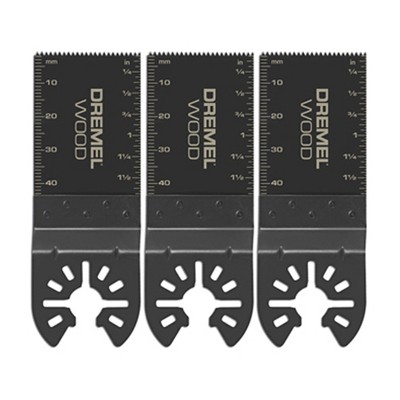 Dremel 1.69-Inch QuickFit High Carbon Steel Oscillating Color-Coded Multi-Tool Flush Cut Blades for Wood, Plastic, and Drywall (3 Pack)