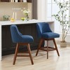 26" Swivel Counter Height Bar Stools Set of 2, Upholstered Wooden Bar Chairs with Backs and Nailhead Trim for Kitchen or Dining Room - Koiai - 2 of 4