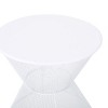 Kumasinova 18.2" Striking Hourglass-Shaped Outdoor Side Table with Woven Lattice Design,Decorative Patio End Table for Porch,Garden&Poolside,White - 3 of 4