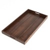 KINWELL Rectangle Black Walnut Wood Serving Tray Ottoman Tray - 4 of 4