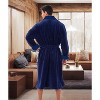 ADR Men's Plush Fleece Bathrobe, Warm Cozy Bath Robe - 3 of 3