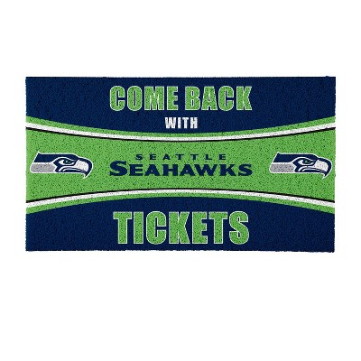 Evergreen Come Back with Tickets Seattle Seahawks 28" x 16" Woven PVC Indoor Outdoor Doormat