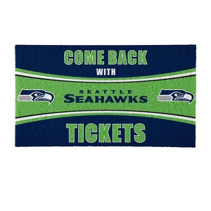 Evergreen Come Back with Tickets Seattle Seahawks 28" x 16" Woven PVC Indoor Outdoor Doormat - 1 of 4