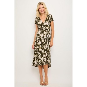 WEST K Women's Emma Ruched Midi Faux-Wrap Dress - 1 of 4