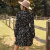Women's Black Floral Print Mini Dress with Cinched Waist - Cupshe - 4 of 4