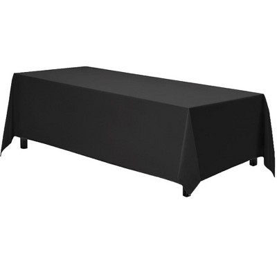 Black 90 x 132 Inch Polyester Rectangular Tablecloth