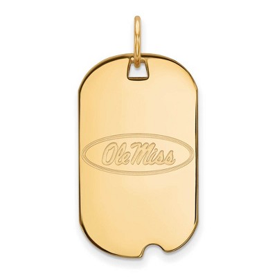 Black Bow Jewelry 14k Yellow Gold Mississippi Rebels NCAA Pendant