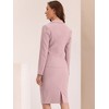 INSPIRE CHIC Women's Office Long Sleeve Blazer and Pencil Skirt Suit 2 Pieces set - 4 of 4