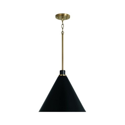 Capital Lighting Bradley 1 - Light Pendant in  Aged Brass, Black