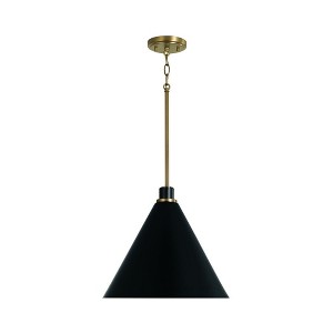 Capital Lighting Bradley 1 - Light Pendant in  Aged Brass, Black - 1 of 4