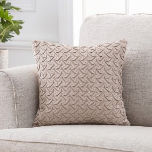 Chanasya Pleated Textured Velvet Throw Pillow Cover - 2-Piece Set - 1 of 1