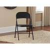 (Set of 4)All-Steel Metal Folding Chair, Double Braced, Black - 2 of 4