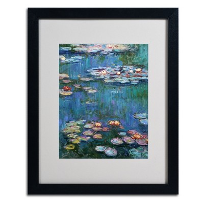 Trademark Fine Art -Claude Monet 'Waterlilies Classic' Matted Framed Art